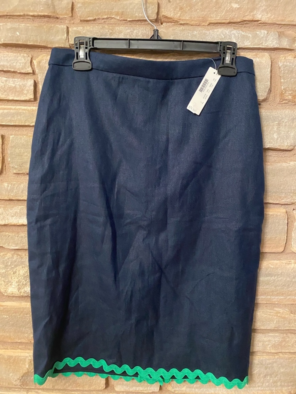 J. Crew | Skirts | J Crew Linen Pencil Skirt Navy blue 100% leinen Size 2 - Picture 2 of 9
